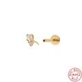 925 Sterling Silver Stud Earrings 18G Flat Head Zircon — fashion jewelry image 11 — jewelry finish and design detail