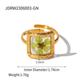 Gold-Plated Stainless Steel Floral Ring — detail view — jewelry finish and design detail