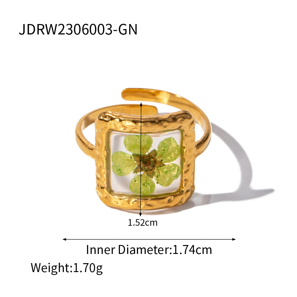 2H Eternal Flower Ring Non-Fading Jewelry Stainless Steel Ring