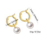 Gold-Plated Brass Shell Pearl Hoop Earrings with Minimalist Detail for private-label fashion jewelry buyers