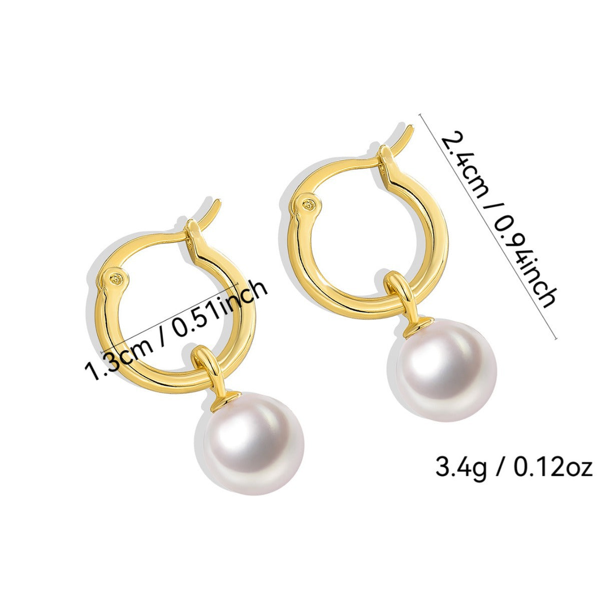 E0048 Pearl Hoop Earrings for Women Vintage Minimalist Shell Pearl Earrings Source