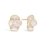 2H Earrings Stainless Steel Oil Drop Flower Stud Earrings Jewelry Accessories