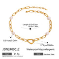 Pearl Stainless Steel Chain 18K Gold-Plated Bracelet — alternate product view — jewelry finish and design detail