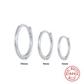 Minimalist Smooth 925 Sterling Silver Hoop and Ear Cuff Set — decorative detail — jewelry finish and design detail