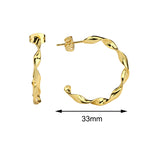 E0313 Twisted Line Earrings Brass Gold Plated Twist Round Wave Line Large Ear Hoop fashion C Women's Shaped Earrings