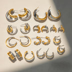 Stainless Steel c Color-Block Earrings Stud Earrings Jewelry for Women