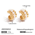 Stainless Steel Pearl Earrings Studs Non-Fading Jewelry Ear Accessories