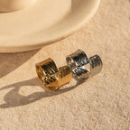 2H18K Gold-Plated Adjustable Stainless Steel Ring Wrinkle Fashion Jewelry Hand Ring Women's Versatile Ring