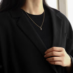N0068 Geometric Zircon Necklace for Women Fashion Diamond-Studded Collarbone Chain Brass Real Gold Plated Jewelry