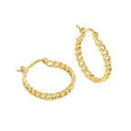 E0205Fashion Simple Style Chain Design Hoop Earrings Exaggerated Earrings Brass Gold Plated Earrings