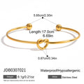 18K Gold-Plated Open Profile Cuff Stainless Steel Bracelet — close-up detail — jewelry finish and design detail