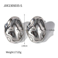 Hammered 18K Gold-Plated Stainless Steel Stud Earrings — alternate product view — jewelry finish and design detail