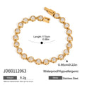 Cubic Zirconia Layered Gold-Plated Stainless Steel Bracelet — jewelry construction
