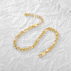 B0046  Fashion Figaro Chain Bracelet Jewelry New Arrival Bracelet Brass Gold Plated Bracelet Female