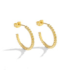 E0050 Spiral Pattern Half Open Earrings Jewelry New Version Ear Hoops Copper Gold Plated gold Ear Clips for Women