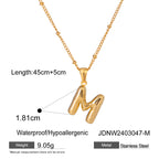 Stainless Steel Letter Necklace Pendant Clavicle Chain Jewelry necklace