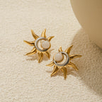 2H Original Color Block Earrings Stainless Steel Sun Jewelry