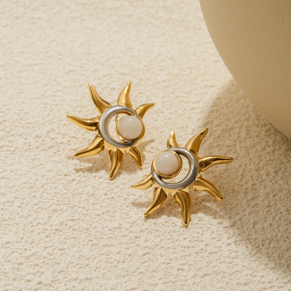 2H Original Color Block Earrings Stainless Steel Sun Jewelry