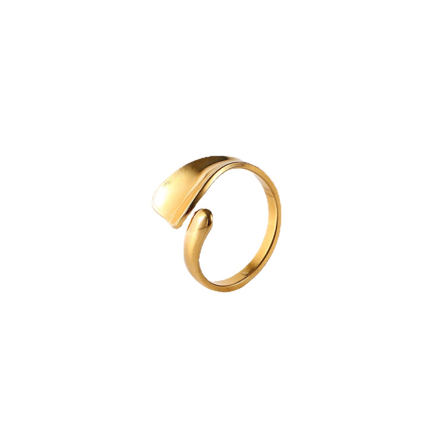 2H  Ring18K Gold-plated Stainless Steel Irregular Open Ring Geometric Shape Ring for Women