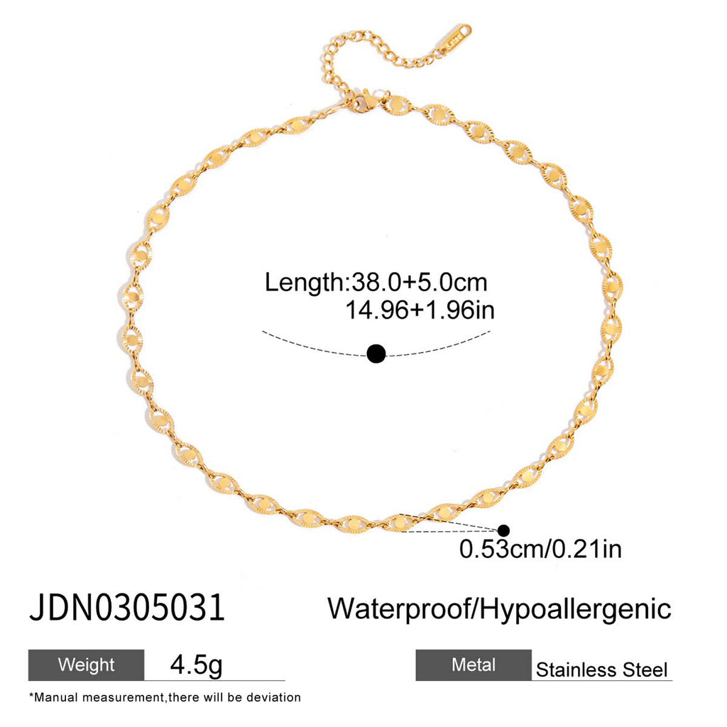 Stainless Steel Card Heart Necklace Collarbone Chain Jewelry Non-Fading