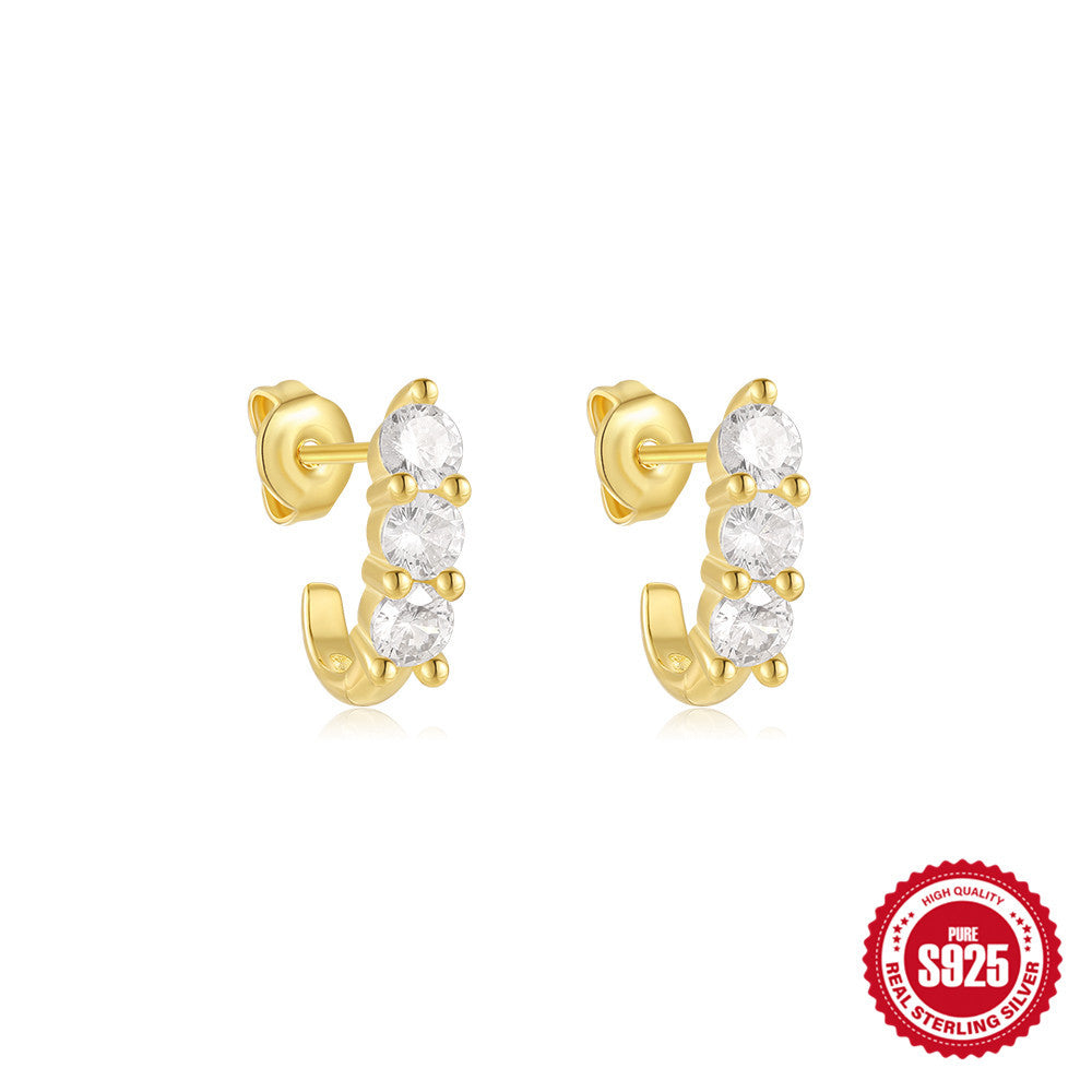 S925Sterling Silver Multi-layer Marquise Water Drop Splicing Stud Earrings Hot-selling Super Flash Diamond-studded Ear Jewelry