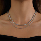 Stainless Steel Chain Necklace Simple Collarbone Chain Jewelry Non-Fading Accessories