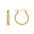 Gold-Plated Brass Openwork Hoop Earrings in a gold-tone brass finish