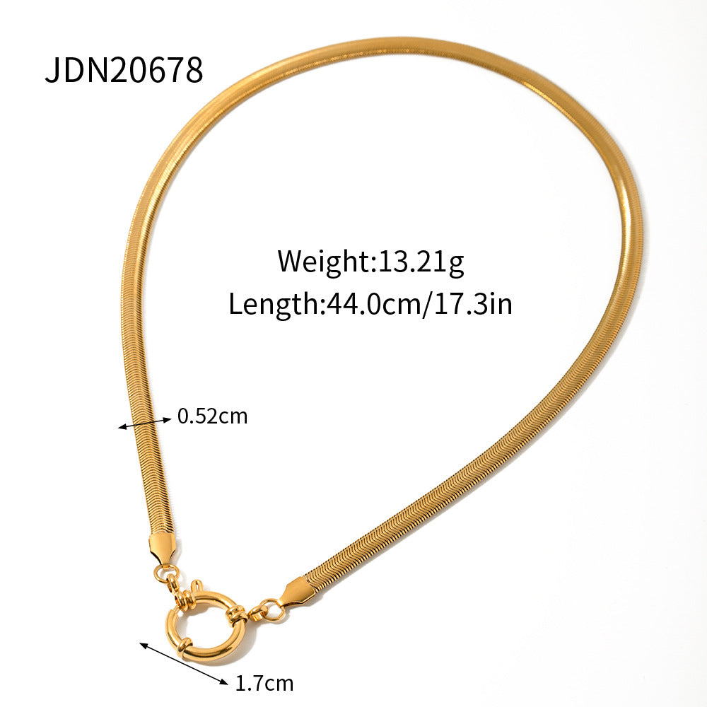 2H Stainless Steel gold Necklace Cuban Clavicle Chain Jewelry necklace