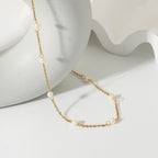 New Pearl Necklace18K Gold-plated Stainless Steel Chain Natural Freshwater Pearl Neck Chain for Women