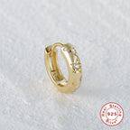 S925Sterling Silver Mini Wide Five-Pointed Star Inlaid Diamond Hoop Earrings Hot-Selling New Earrings for Women