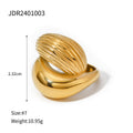 Pearl Gold-Plated Stainless Steel Ring — alternate angle — jewelry finish and design detail