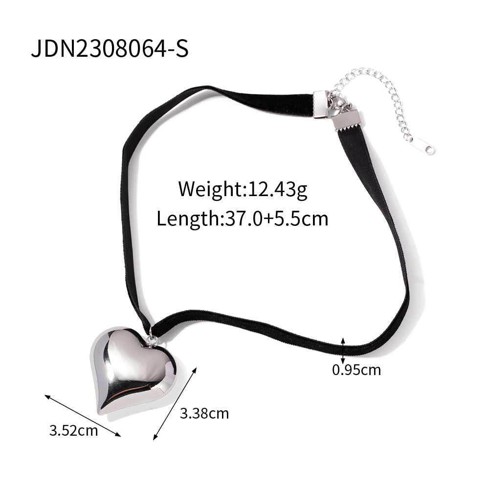 Black Rope Necklace Design Sense Collarbone Chain Non-Fading Stainless Steel Jewelry