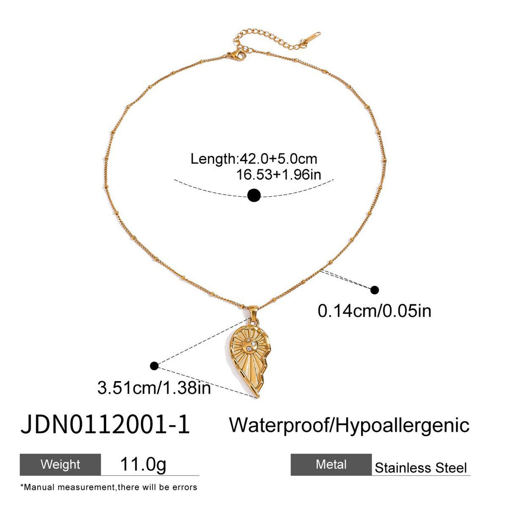 Heart Necklace Accessories Non-Fading Jewelry Stainless Steel Necklace