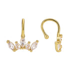 E0512 French Style Fashionable and Unique New Clip-On Earrings for Women, Brass Gold-Plated with Zirconia Ear Jewelry