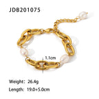 Jewelry Stainless Steel Pearl Bracelet Stacked Bracelet Non-Fading Women