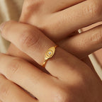 SR0022 S925Silver Eye Ring Sweet Cool Finger Ring Trendy