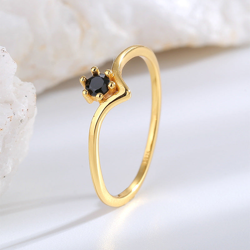 SR0011 S925Silver Zirconia Ring Female Design Sense fashion