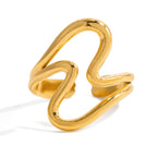 2H Line Ring Non-Fading Bracelet18k gold Stainless Steel Jewelry for Women rings