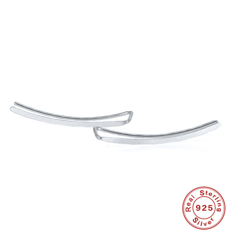 S925Pure Silver Minimalist Line Ear Hooks Ear Studs Ear Jewelry Hot-Selling Earrings Ear Clips