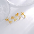 E0795 Compact Round Flat Lace Pyramid Earring Set for Women gold Simple Earrings