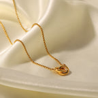 Interlocking Pendant Necklace Girlfriend Gift Design Versatile Gold-Plated Trendy Collarbone Chain