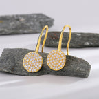 SE0027 S925Silver plating14K Gold round zirconia-studded ear hooks for women