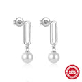 Pearl Moon Star 925 Sterling Silver Stud Earrings — earring silhouette — alternate angle 2 — jewelry finish and design detail