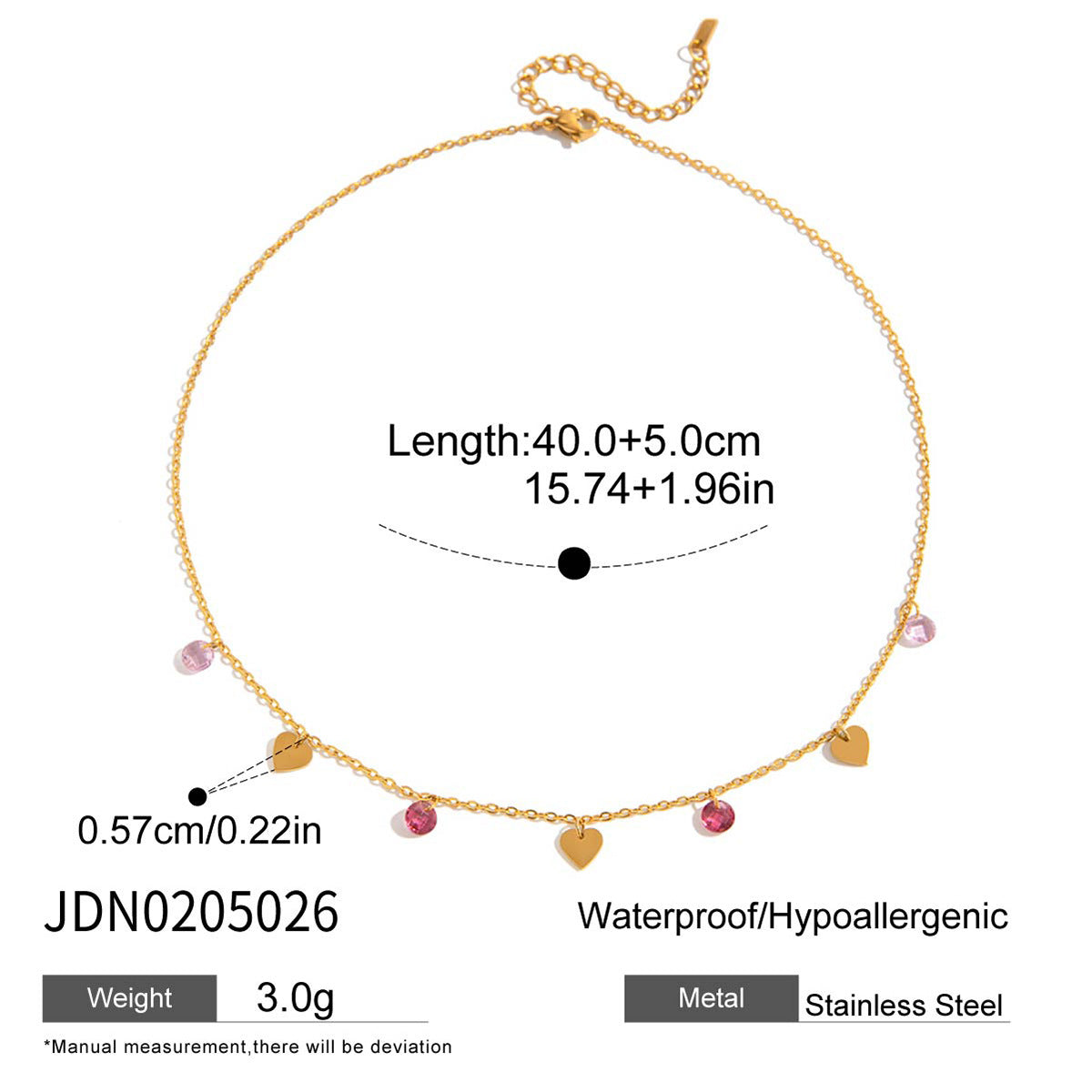 2H Necklace Non-Fading Sweater Chain Accessories for Women Autumn Winter Stainless Steel Jewelry