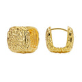 Gold-Plated Brass Sculptural Asymmetric Earrings with Minimalist Detail with gold-tone brass construction