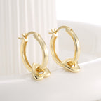 SE0067 S925Silver plating14K Gold Hollow Heart Earrings for Women Fashion High-Quality Ear Jewelry