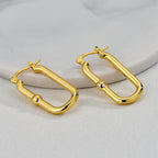 E0682 Fashion Simple Asymmetric Hoop Earrings for Women Copper Gold Plated Minimalist Style Smooth Surface Ear Cuffs
