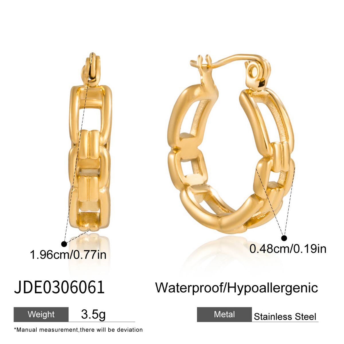 Stainless Steel gold Earrings Zircon Earrings Jewelry18k Ornament