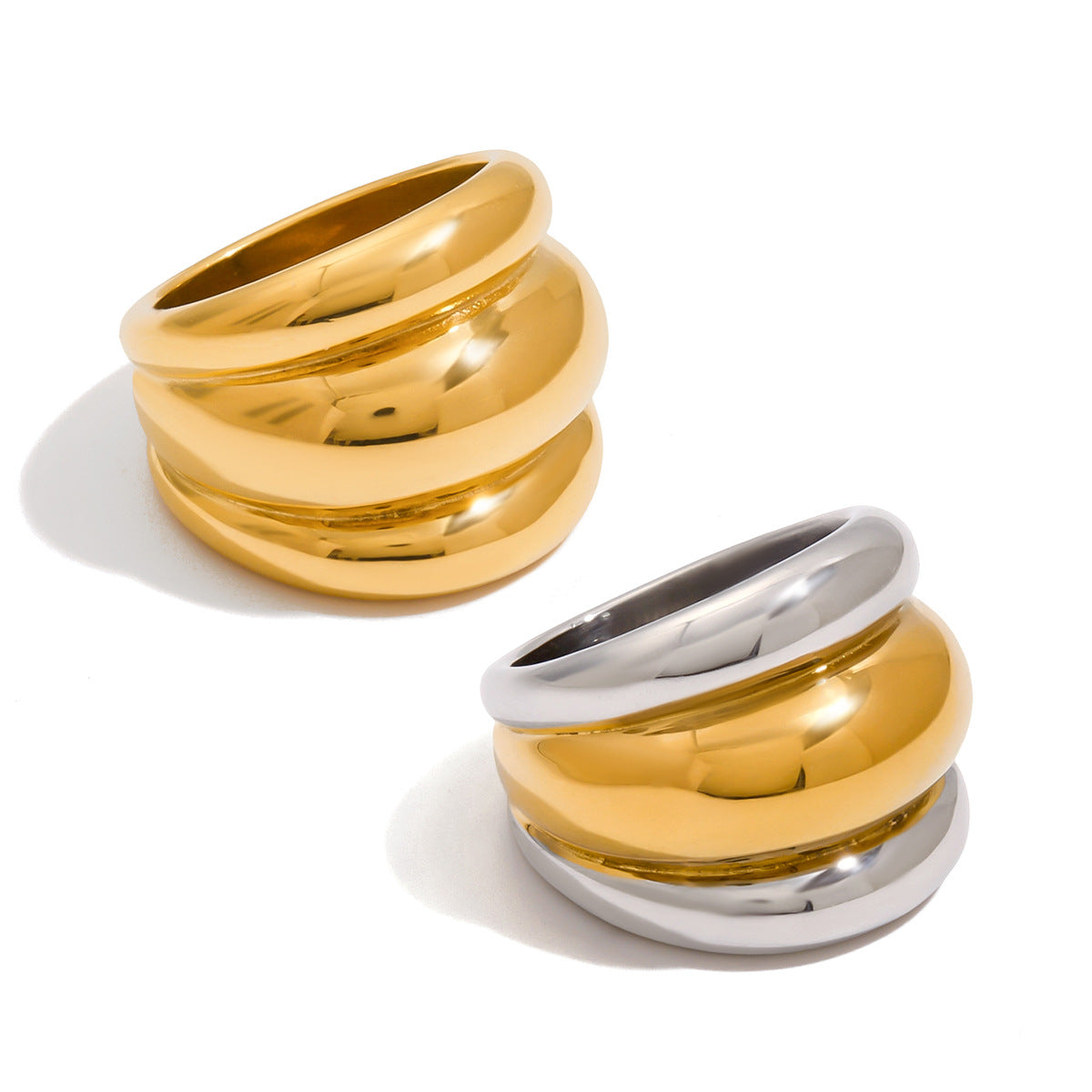 Stainless Steel Exaggerated Retro Ring Rings