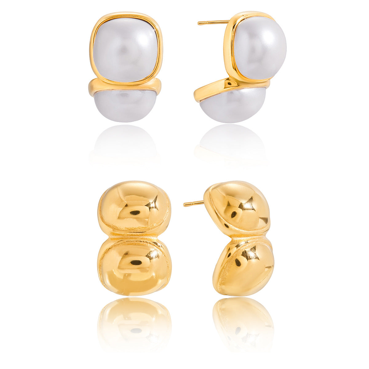 Imitation Pearl Stud Earrings Non-Fading Earrings Stainless Steel Jewelry